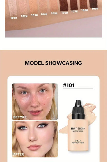 2Pcs Makeup Set Primer & Foundation Matte Velvet Waterproof Foundation Long Lasting Portable Makeup Travel Makeup Set
