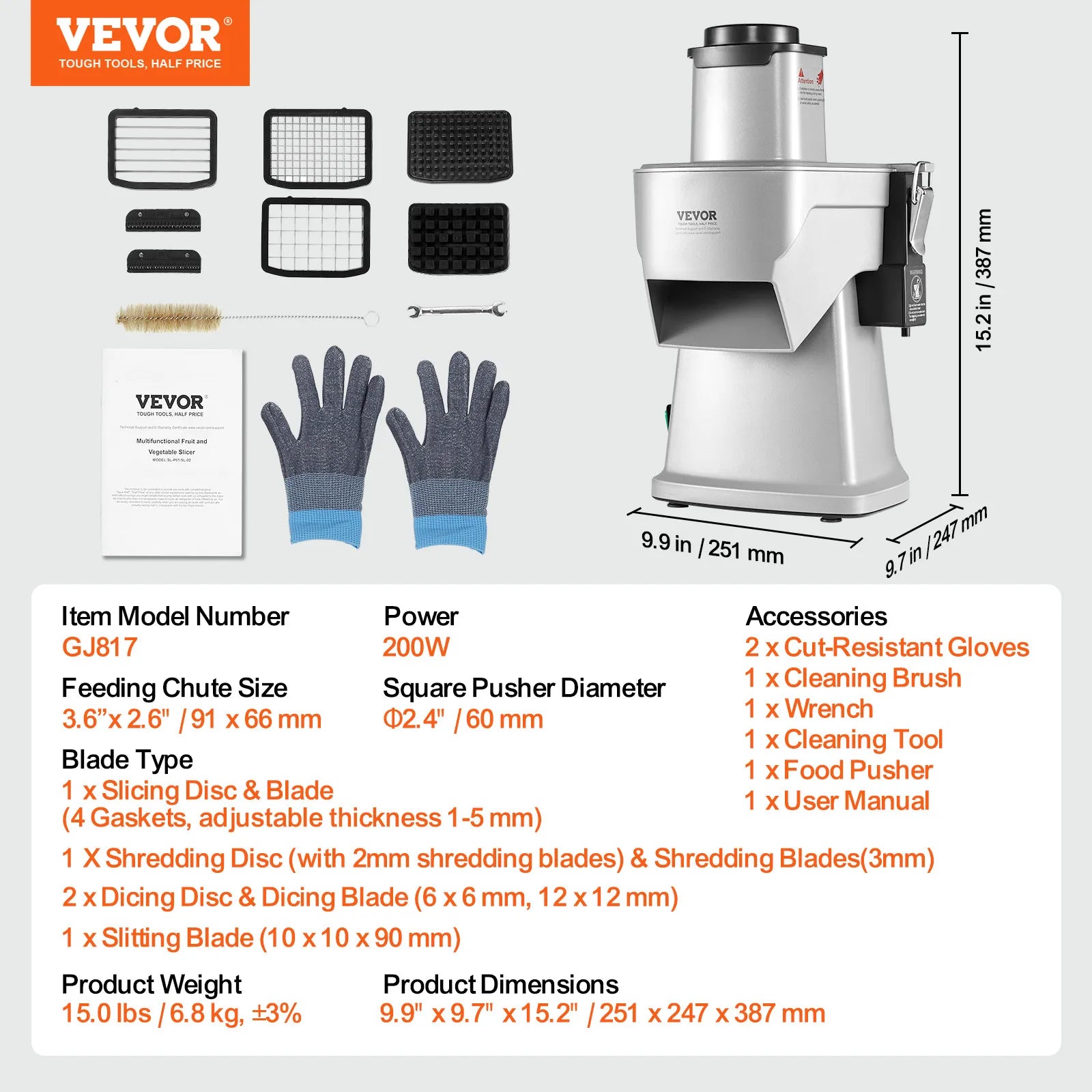 SucceBuy Electric Vegetable Slicer 4 in 1 Multifunctional Food Cutter 200W Vegetable Chopper Slicing Shredding Dicing Slitting - Merit Sell