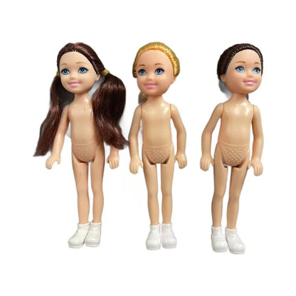 15cm BJD Dolls Shoes Multiple Movable Joints 1/12 3D Simulated Eye Dark Skin Hinge Doll Girl's DIY Dress Up Birthday Gifts Toys