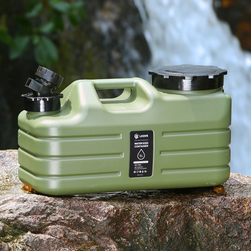 5L Water Storage Container with Faucet Drinking Water Bucket Large Capacity Water Dispenser Carrier for Vehicle Car Camping - Merit Sell
