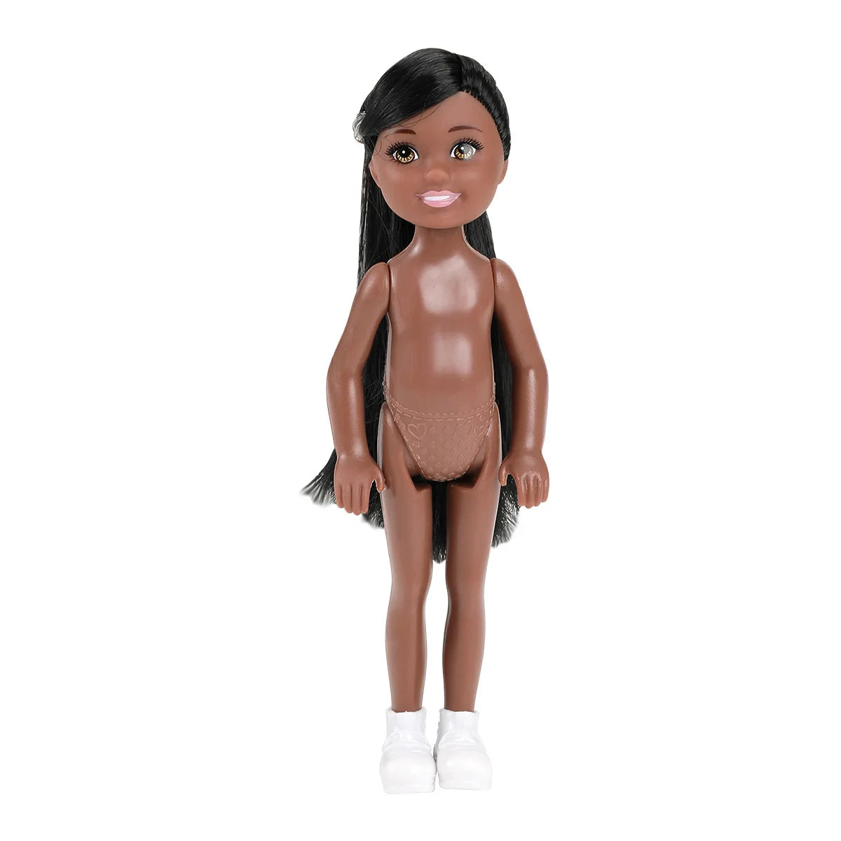 15cm BJD Dolls Shoes Multiple Movable Joints 1/12 3D Simulated Eye Dark Skin Hinge Doll Girl's DIY Dress Up Birthday Gifts Toys