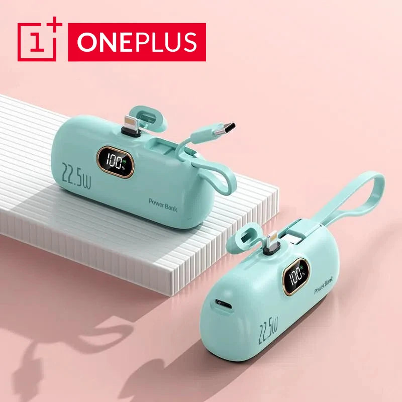 OnePlus 30000mAh Mini Portable Power Bank Capsule Mobile Power Supply Emergency External Battery Fast Charger Type-c For iPhone