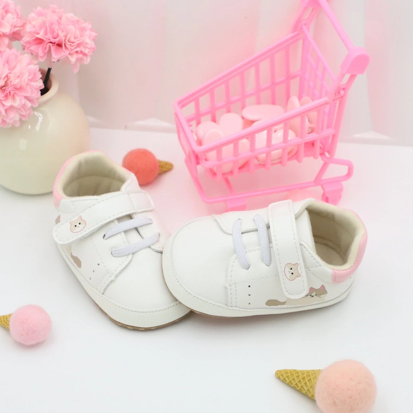 Baby Toddler Shoes, Cute Ragdoll Cat Design Baby Sneakers, Lightweight and Non-Slip, Suitable for Daily Wear & Vacation, All Year Round