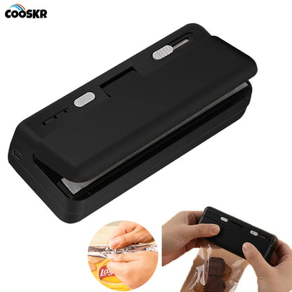 Mini Plastic Bag Sealer Portable Handheld Food Sealer 2 in 1 Rechargable Food Packaging Heat Sealer Thermal Plastic Bag Sealants