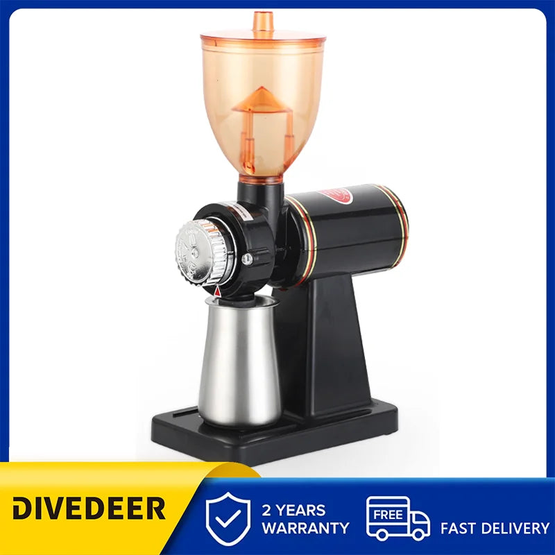 DIVEDEER Electric Coffee Bean Grinder Italian Hand Punch Small Household Coffee Bean Grinding and Crushing Machine