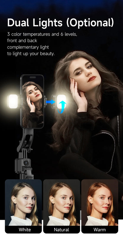 C17 Tripod 360°Auto-Rotation AI Tracking Remote Control Bluetooth Shooting Quadrapod Selfie Stick Stabilizer Optional Fill Light