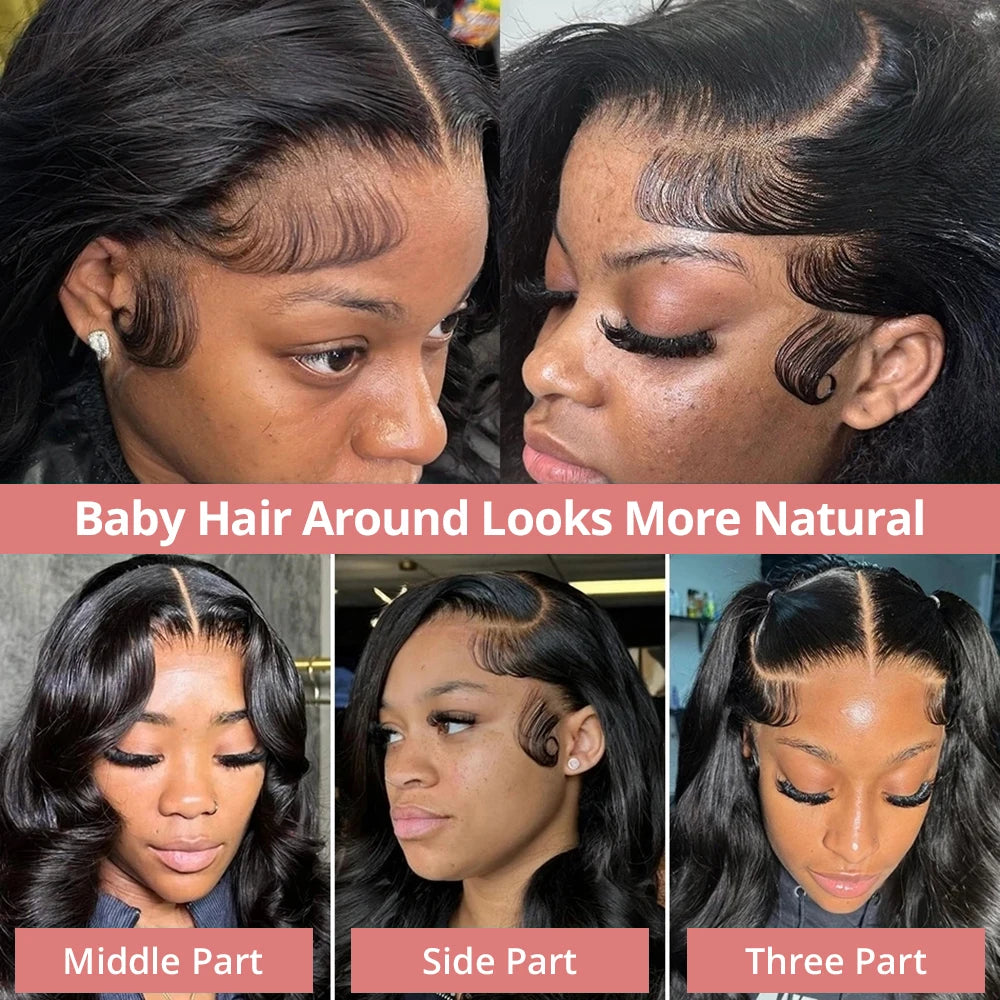 Body Wave Glueless Wig Human Hair Wig  40 inch 13x6 Lace Frontal Wig 360 Full Lace Wigs of Women Pre cut Lace Water Wave Wigs