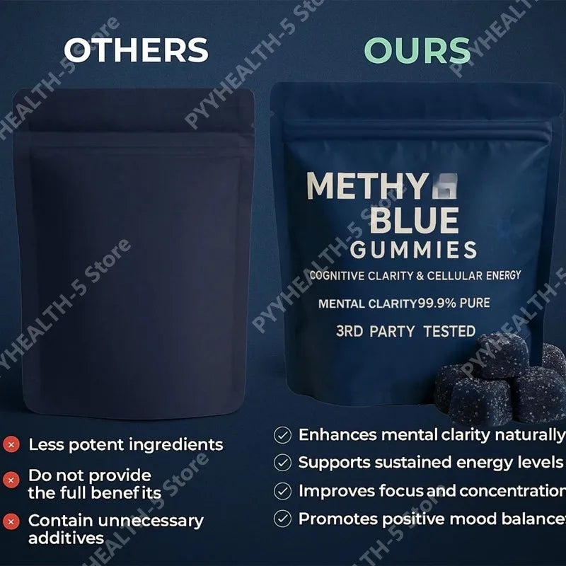 Gummy with Vitamins B2, B3 & C for For Cognitive Health & Natural Energy Lifted Mood, 99.9% Pure 30 Gummies(1Pc)