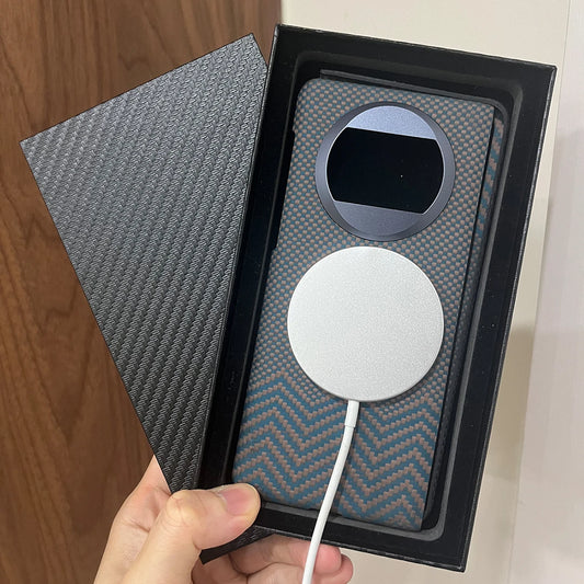 Magnetic Real Aramid Carbon Fiber Camera Protector Phone Case Cover On For Huawei Mate X3 X5 Global MateX3 X 3 5 3X 512 Magsafe