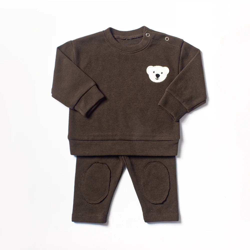 2024 Spring Baby Boys Clothes Cute Organic Cotton Sets Girls Long Sleeve Casual Sweatshirt+Pants 2pcs Kids Clothes Sports Suit