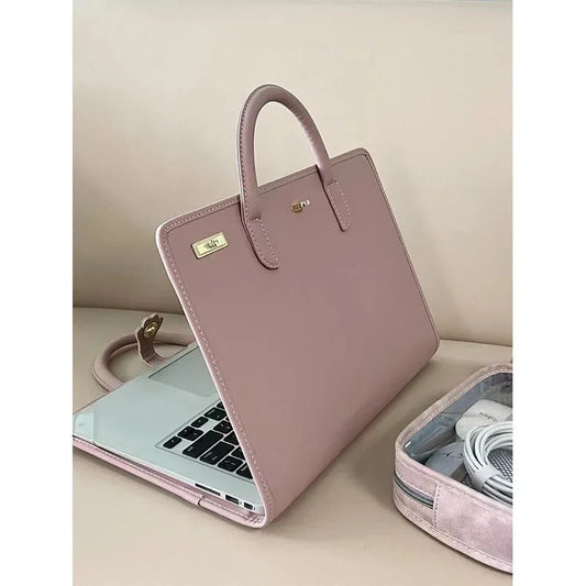 New Laptop Sleeve Pink Notebook Bag for Girls Protective Case with Handle Cute Computer Cover for 14/16 Inch Laptop  laptop case