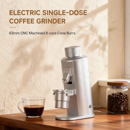 CAFOVO G163C Single Dose Coffee Grinder Fixed Speed with 63mm CNC Burrs and Plasma Anti-Static for Espresso and Pour Over Mill Merit Sell