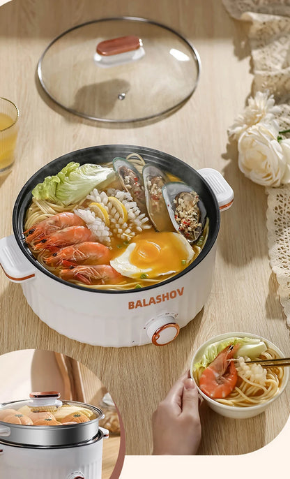 Portable Electric Multifunctional Cooker Household Double Layer Hot Pot Mini Non-stick Cookware for Kitchen and Home Appliance - Merit Sell