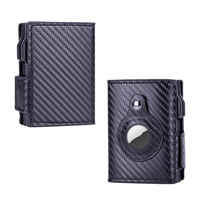 New Airtag Wallet ID Bank Credit Card Holder RFID Blocking Airtags Card Bag Men PU Leather Purse With Double Aluminum Box
