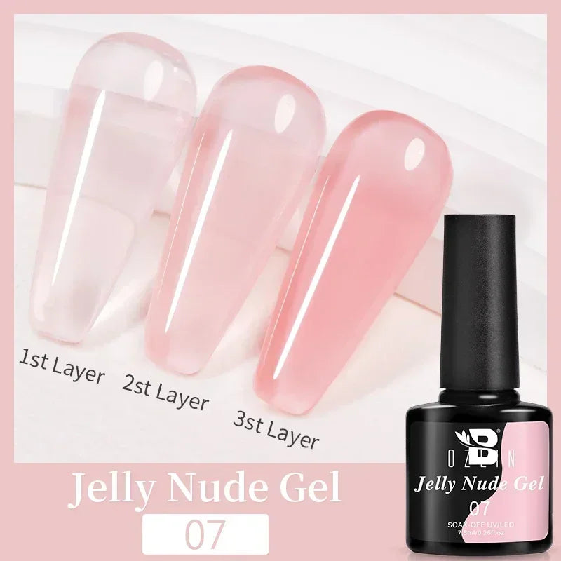AWStorG 15ML Fiber Builder Nail Gel In A Bottle UV Semi Permanent Clear Pink Nail Strengthener Extension Construction Gel