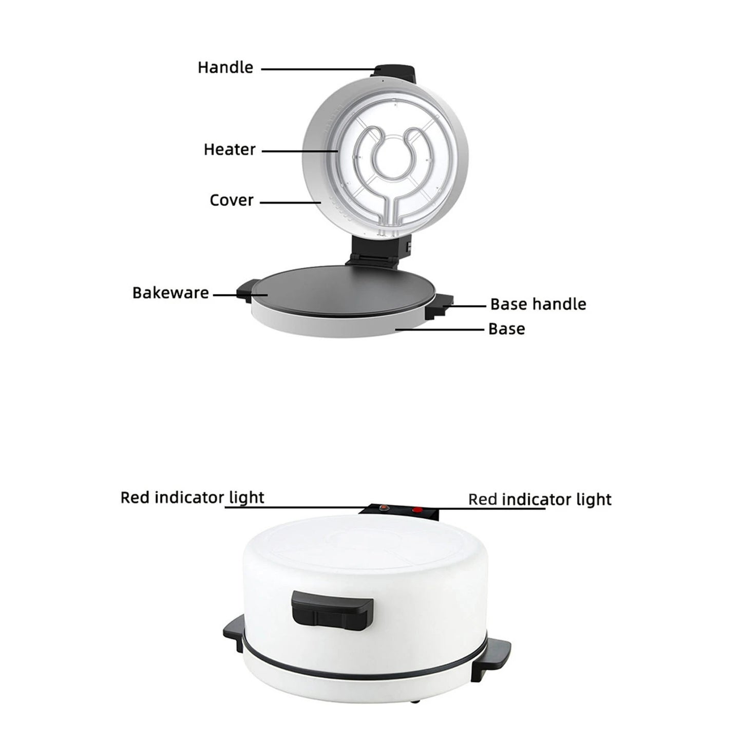 2000W Electric Pizza Oven Outdoor Indoor Portable 12 Inch Countertop Pizza Maker Steak Machine Toaster