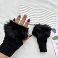 nail art gloves white plush knitted elastic fingerless gloves for photo nails warm sleeve decoration Nails Accessories supplies