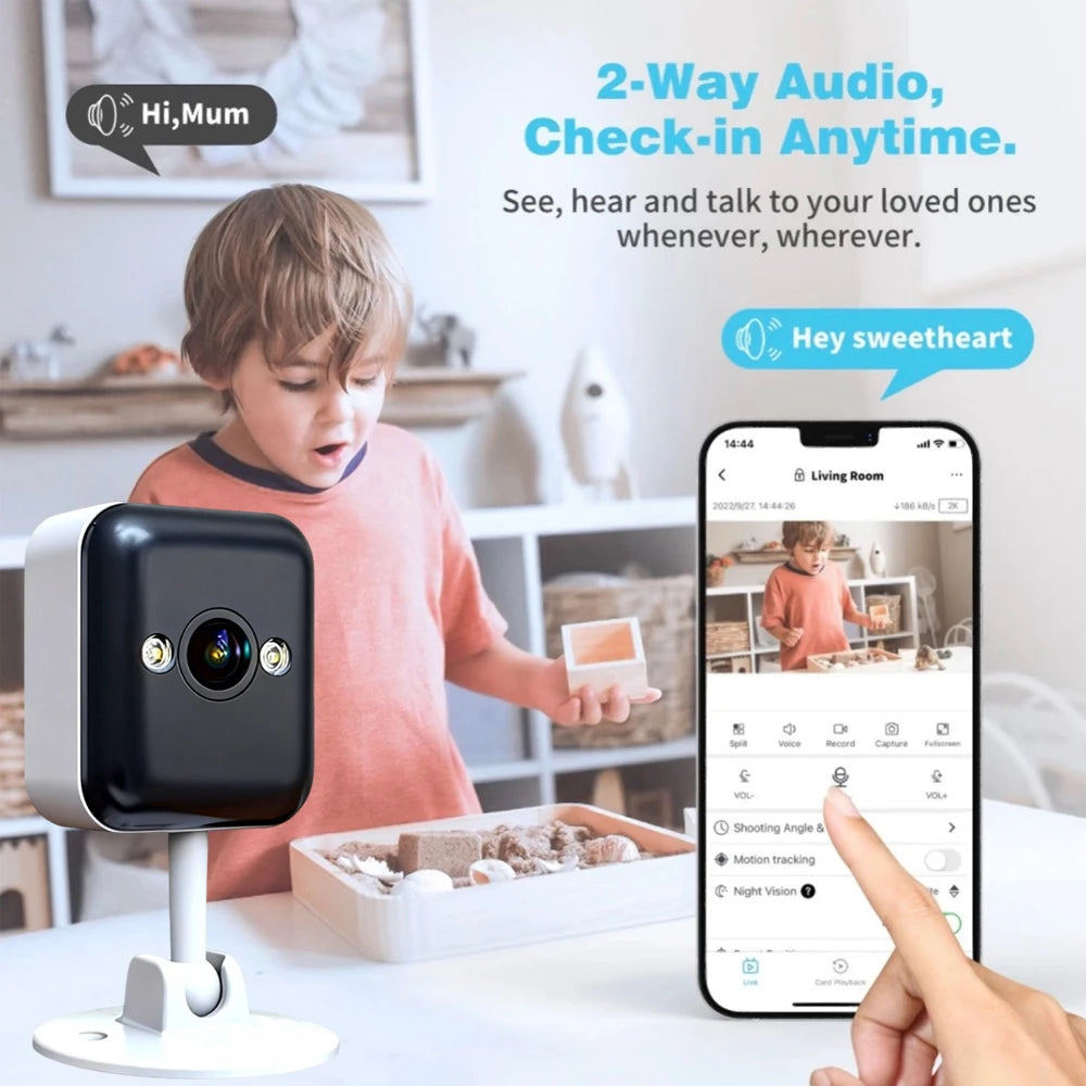 Cam720 5MP Mini Cube Camera Wifi Indoor Two Way Audio Human Detection Home Baby Pet Monitoring Night Vision CCTV Security IP Cam