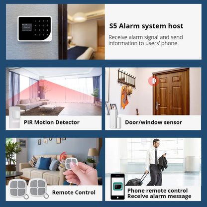 Smart Gsm Wifi Alarm System for Home Wireless Security Alarm House App Alert Motion Detector Door Sensor Alarm Built in Siren