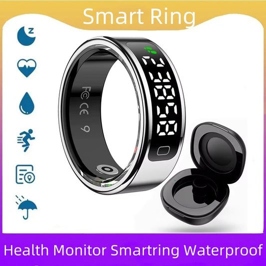 R11C Smart Ring Men Women Display Screen Gesture Swipe Video Smartring Waterproof Heart Rate Sleep Monitor Qring for Android IOS - Merit Sell