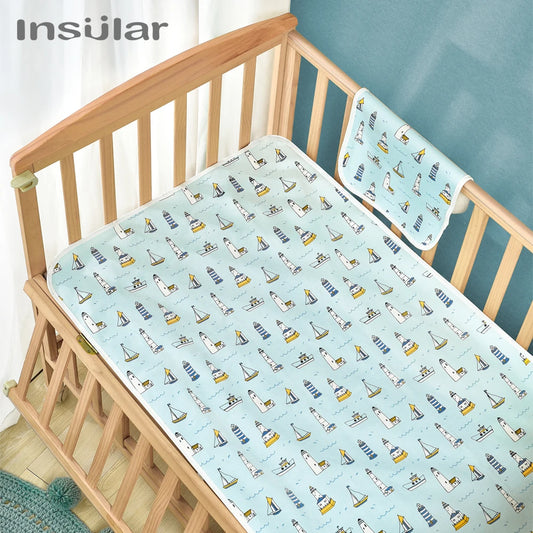 Insular Waterproof Baby Diaper Changing Mat Foldable Soft Cotton Travel Nappy Change Portable Baby Care Front Play Pad Baby Care