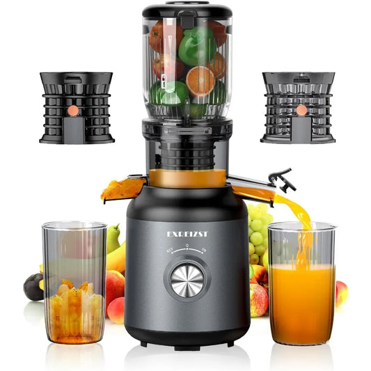Cold press juicer with 4.2inch large feed chute for whole fruits and vegetables slow juicing extraction machine with 250W masti Merit Sell