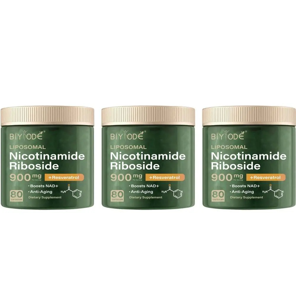 BIYODE Liposomal Nicotinamide Riboside Capsules with NAD+ Boost and Quercetin Phytosome and Trans-Resveratrol 80 Capsules
