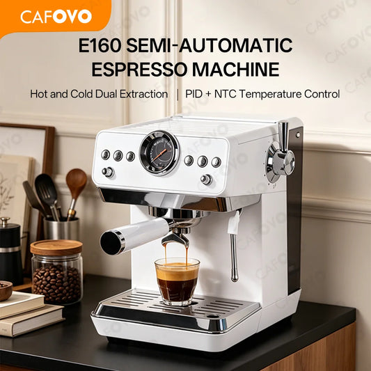 CAFOVO E160 58mm Semi-Auto Espresso Machine With PID Temp Control And Cold Brew Coffee Maker for Barista Latte Iced Americano Merit Sell