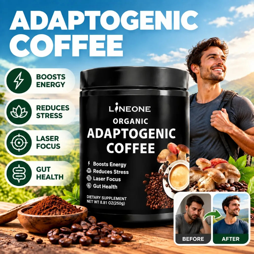Organic Adaptogenic Coffee Powder with 10 Mushroom Blend Lion's Mane Reishi Supports Energy Focus Stress Balance Gut Health 250g