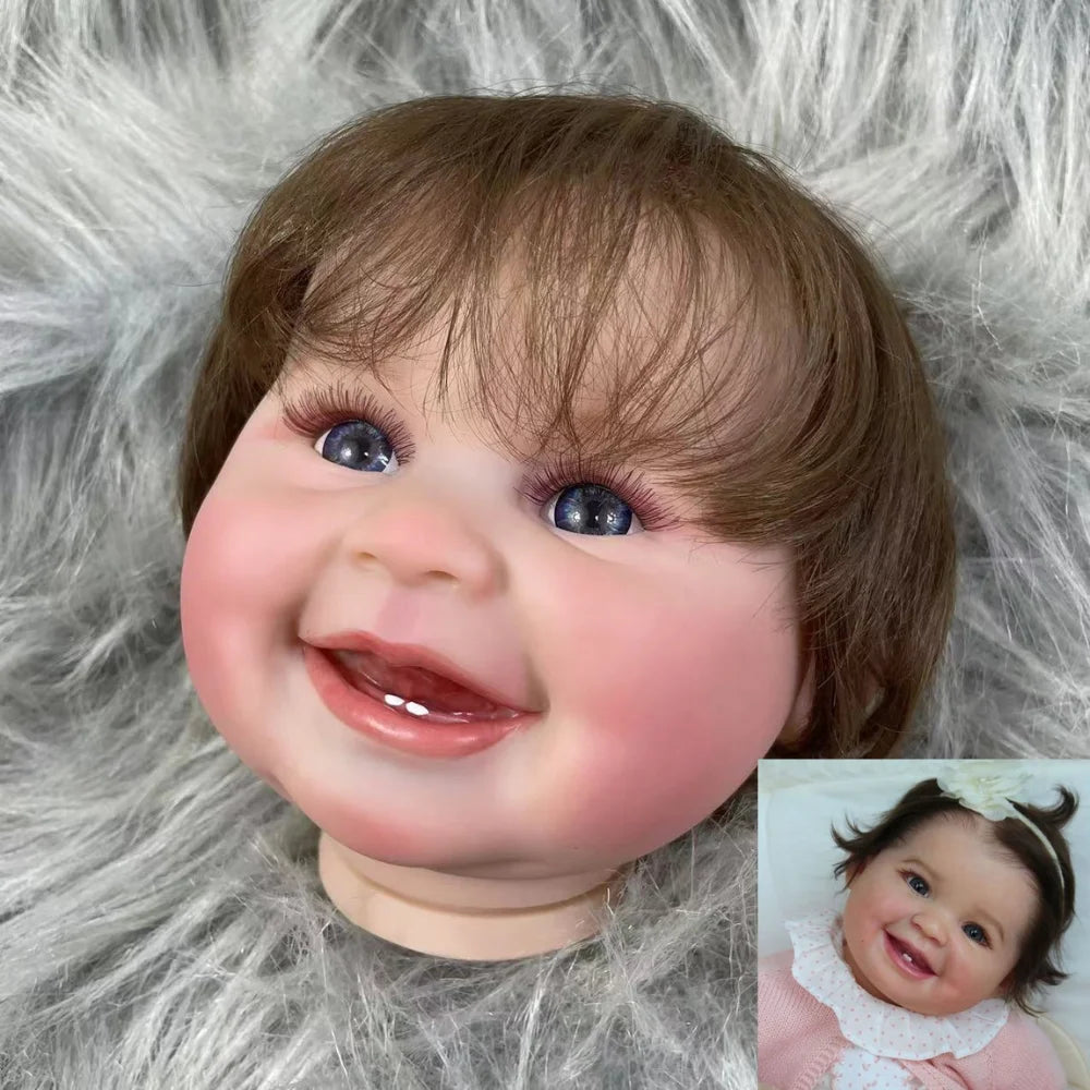 22 Inch Painted Reborn Doll Kit Juliana Adorable Girl With Hair Transplant High Quality Unfinished Doll Parts With Cloth Body