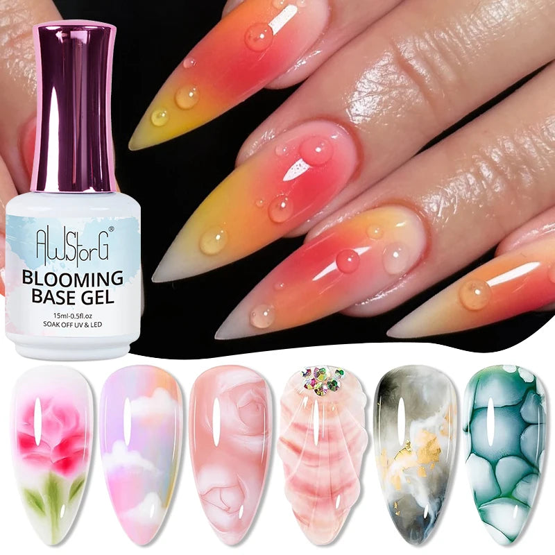 AWStorG 15ML Fiber Builder Nail Gel In A Bottle UV Semi Permanent Clear Pink Nail Strengthener Extension Construction Gel