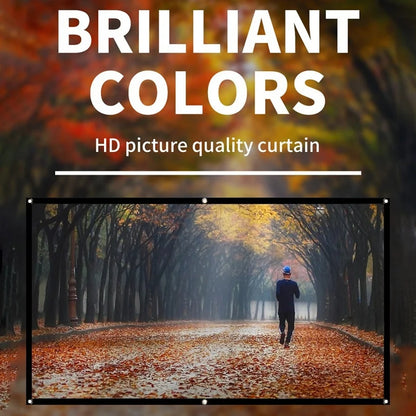 Portable Projector Screen for Home Theater Outdoor HD White Foldable Anti-Crease (60Inch)