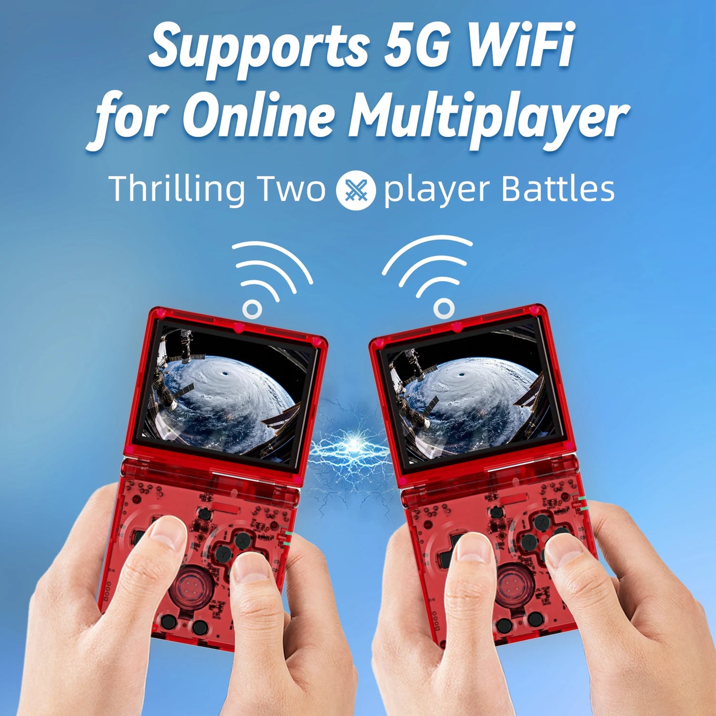 ANBERNIC RG35XXSP Flip Retro Handheld Game Console Linux 64bit WiFi Bluetooth Retro Video Gaming Console Online Play HDMI-TV Out
