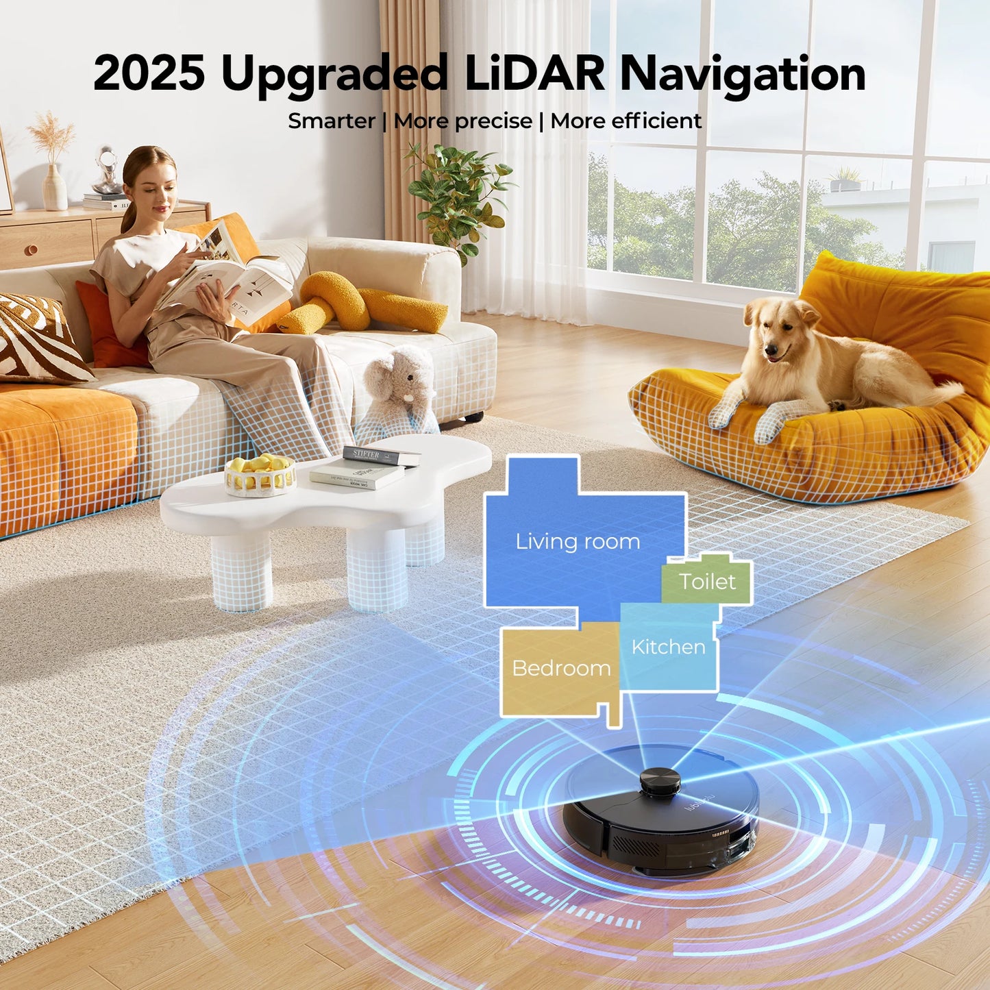 Lubluelu L15 Ultra  Robot Vacuum Mop Combo 5500Pa Robot Vacuum Auto-Charging  5 Maps 24 No-go Zones 3 In 1 Robot Vacuum Cleaner