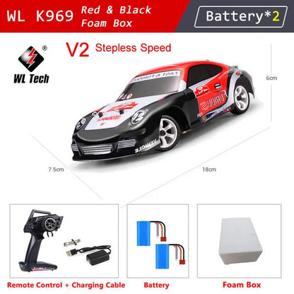WLtoys K969 1:28 4WD 2.4G Mini RC Racing Car High Speed Off-Road Remote Control Drift Toys Alloy Vehicle for Children Kids Gift