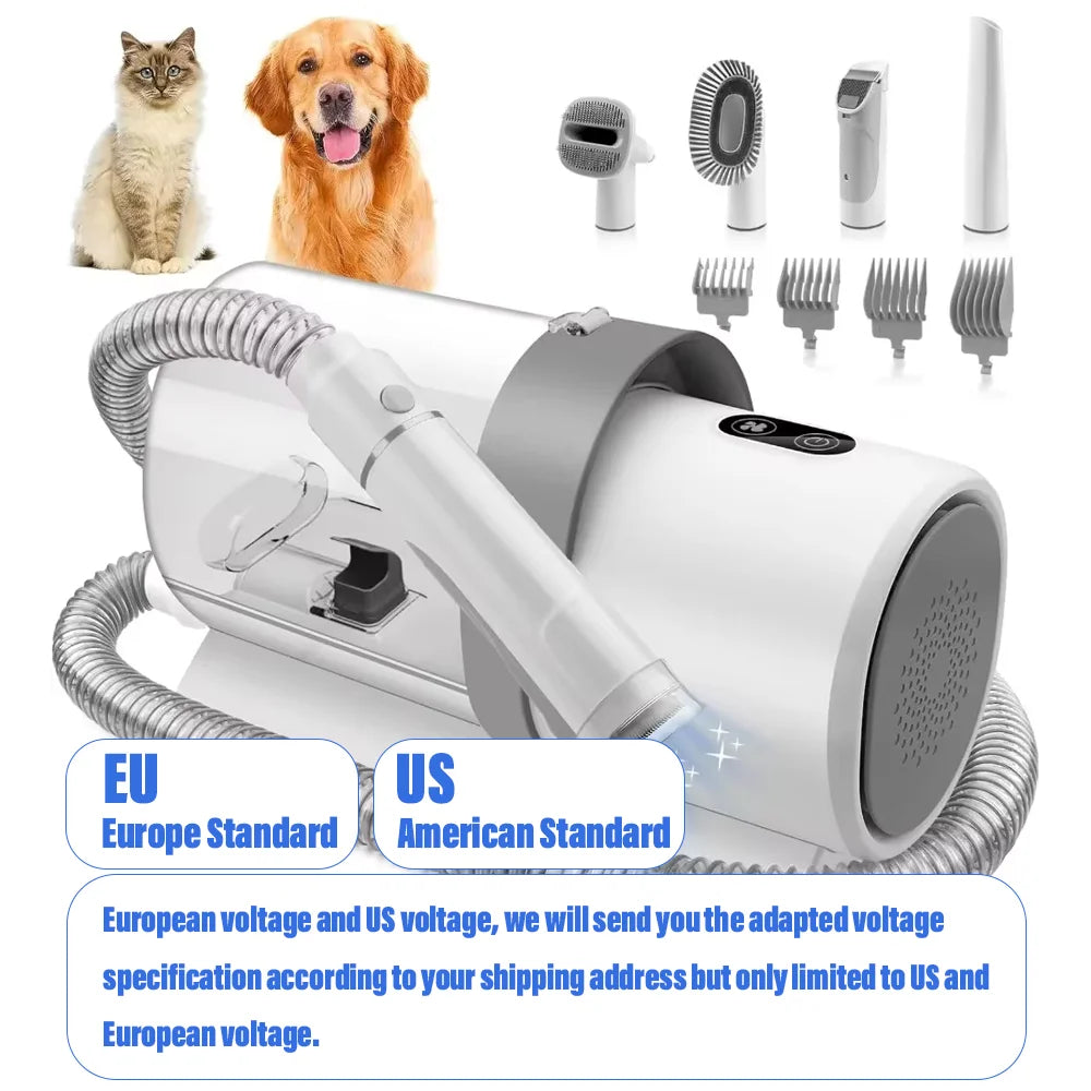 Dog Grooming Kit for Pet Include 4 Hair Clipper Combs 2.5L Vacuum Cleaner and 5 Pet Grooming Tools for Shedding - Merit Sell