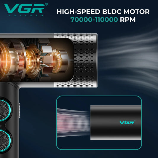 VGR Hair Dryer Professional Hair Dryer BLDC Motor Hair Styling Blow Dryer Machine 110000 RPM Negative Ion Salon Air Blower V-401 Merit Sell