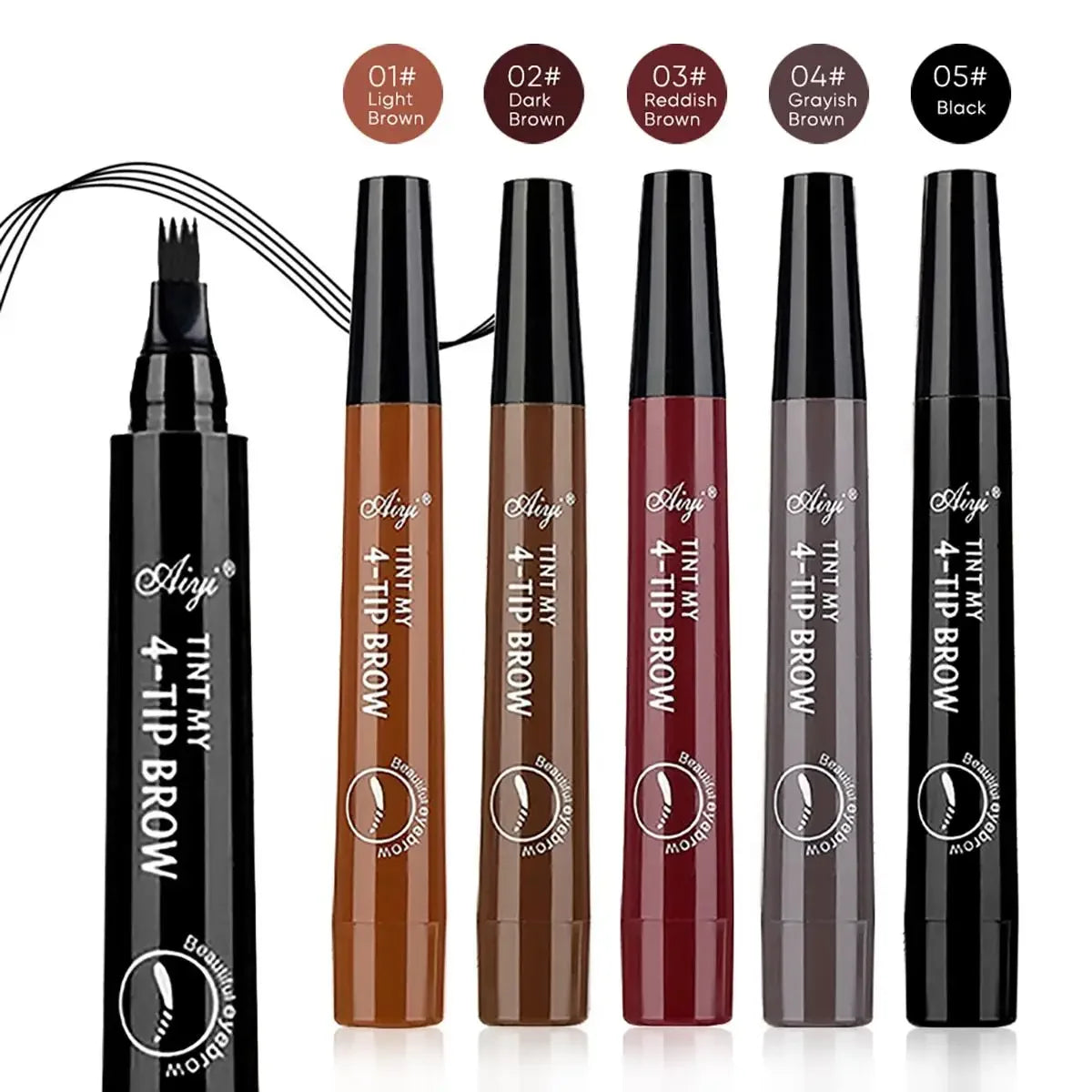 Eyebrows Pen Eyebrow Tattoo Waterproof Liquid Black Eye Brow Makeup Pencil Microblading