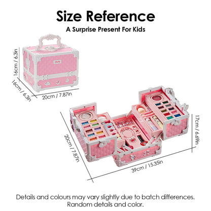 Kids Makeup Kit for Girls Princess Real Washable Pretend Play Cosmetic Set Toys with Mirror Non-Toxic & Safe Birthday Gifts - Merit Sell