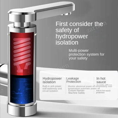 Instant Hot Water Heater Tap Fast Instantaneous Thermostat for Water Heater 3000w Electrical Faucet Temperature Display