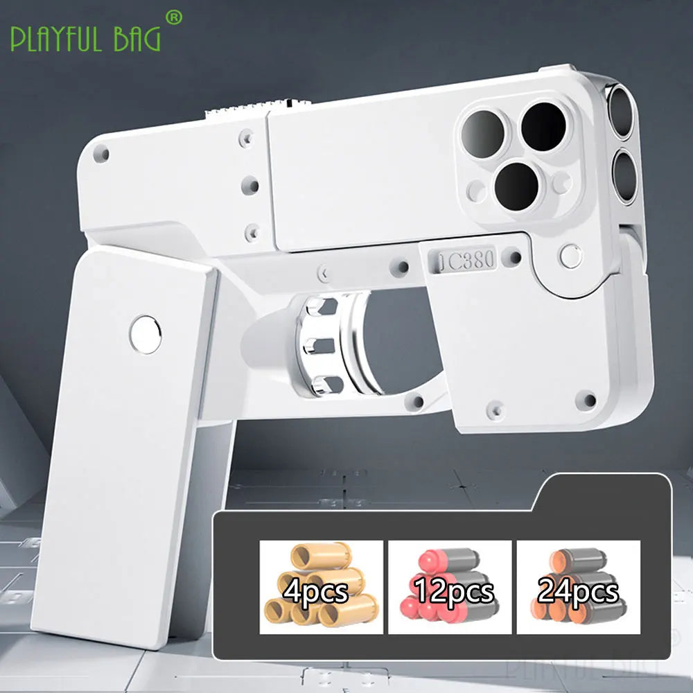Phone 15 15Pro 15Pro Max Folding Mobile Phone Soft Bullet Launcher Mini Portable Toy Gun Model Adult Games Toy M4 AR15 AK ZG282
