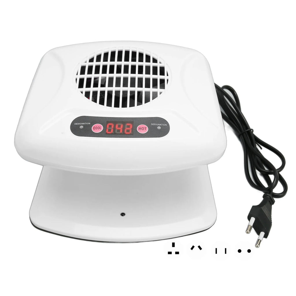 Nail Fan Blow Dryer Single Hand Nail Air Dryer Warm Cool Wind Automatic Sensor Nail Fan Blow Dryer for Home Salon White