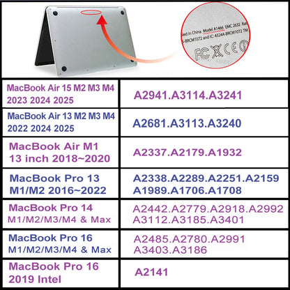 2025 New Laptop Case For Macbook Pro 14 Case M4 For Macbook Air M2 13.6 15 Case Mac Book M1 M3 Chip Pro 16 13 Cover Accessories