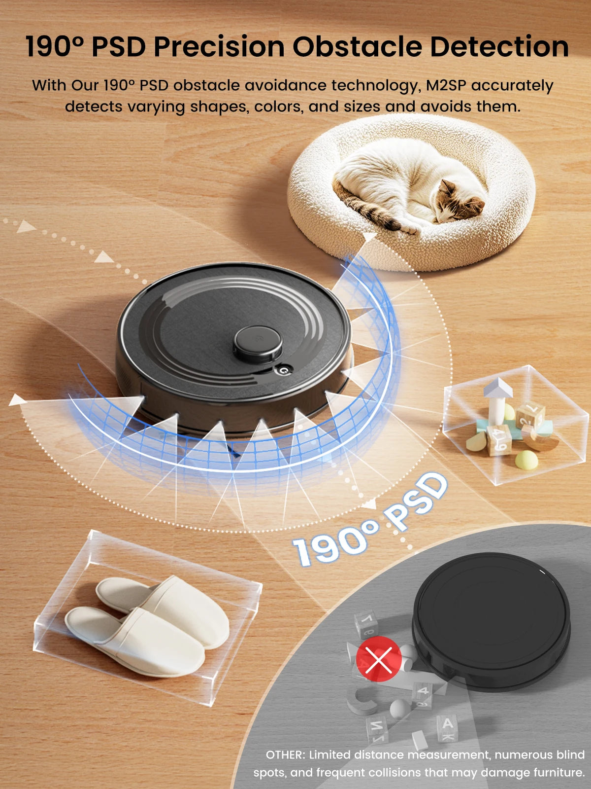 Lefant M2S Robot Vacuum Cleaner with Mapping, 10000Pa Suction, Automatic Dust Station,Laser Navigation, PSD Avoidance Technology - Merit Sell