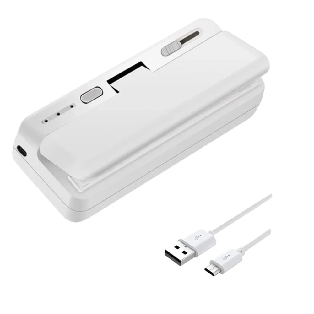 Mini Plastic Bag Sealer Portable Handheld Food Sealer 2 in 1 Rechargable Food Packaging Heat Sealer Thermal Plastic Bag Sealants