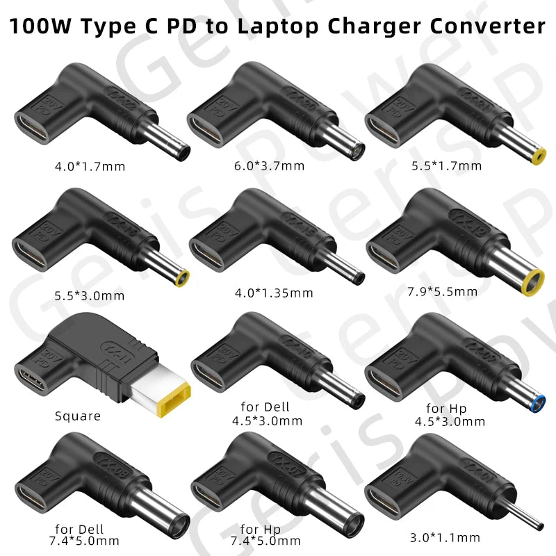 100W USB Type C PD Laptop Power Bank to Laptop Charger Converter for Asus Lenovo Hp Dell Samsung Dc Power Adapter Connector