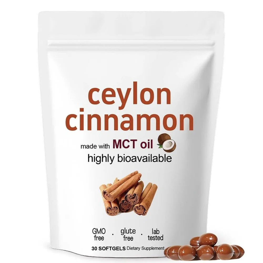 Ceylon Cinnamon Softgels, 600 Mg Ceylon Cinnamon Extract (12:1) for Glucose Metabolism Support and Lipid Balance, 30 Softgels