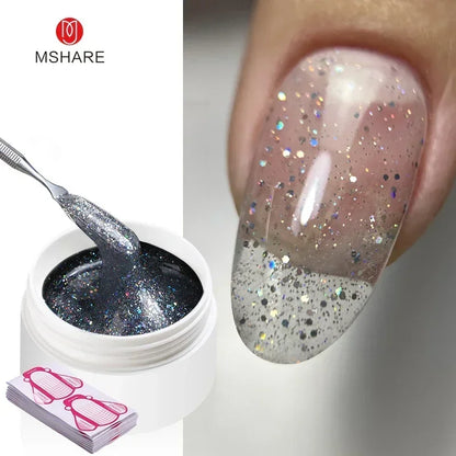 MSHARE 50ML Self Leveling Extension Nail Gel Set UV Led Construction Gel For Manicure Extend French Nail Art Build Nail