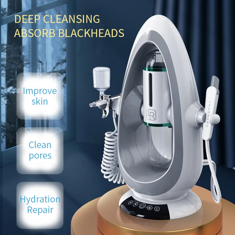 Water Oxygen Jet Machine Cold Hammer Suction Blackhead Facial Moisturizing Spray Injection SPA Micro Bubble Cleansing Instrument