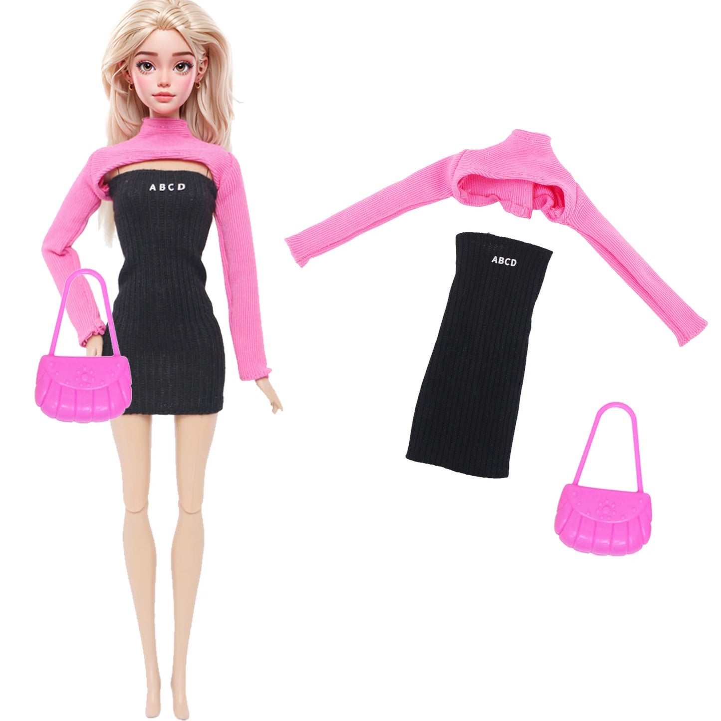 1/6 Doll Outfit Ba Doll Bie Shiny Princess Dress Clothes 30cm 11.5 Inch Doll Accessories Skirt Coat Top Pants with Shoes Hat Bag